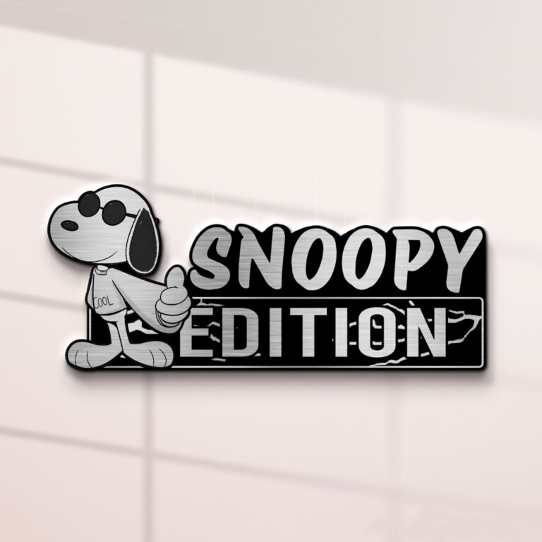Alternative view of Snoopy Cool Edition Laser Engraved Car Name Badge