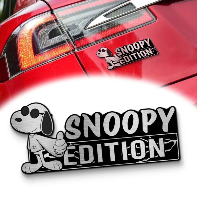 Snoopy Cool Edition Laser Engraved Car Name Badge