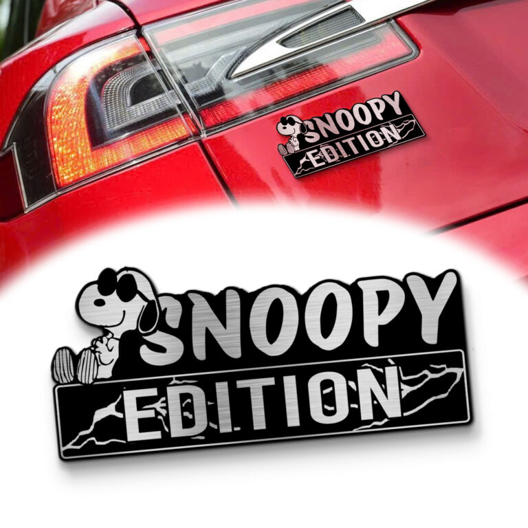 Snoopy Resting Edition Laser Engraved Car Name Badge