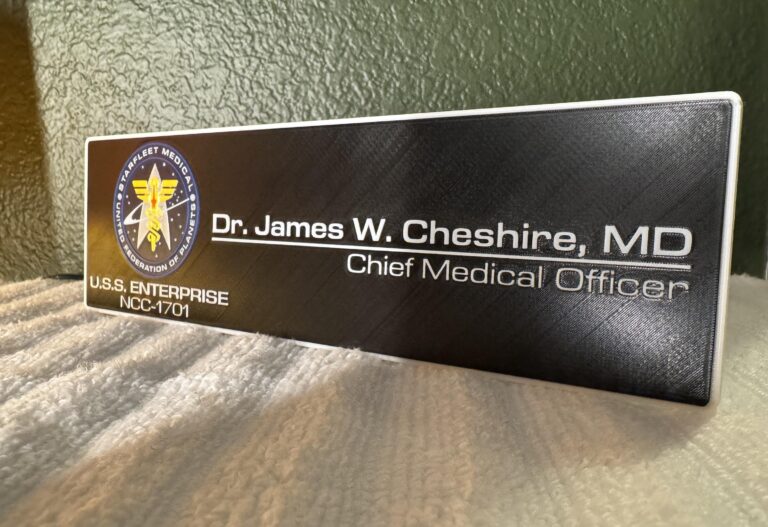 Alternative view of Star Trek Starfleet Medical Personalized Sign