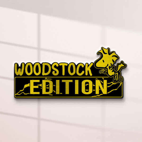 Alternative view of Woodstock Edition Laser Engraved Car Name Badge